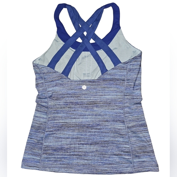 Lululemon Womens Enharten Tank Top Blue Camo Racerback Built-In Bra Sz 8 - Picture 13 of 15